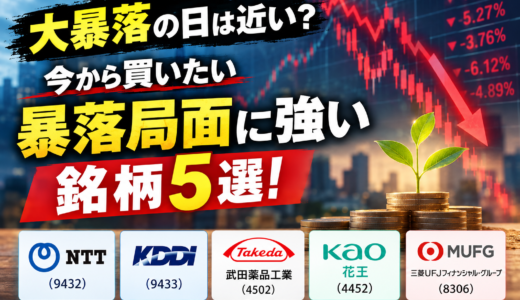 大暴落の日は近い？今から買いたい暴落局面に強い銘柄5選！